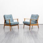 1960s armchairs, beechwood, restored, two available
