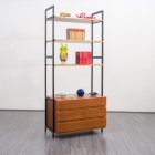 1960s shelving system with drawers, walnut