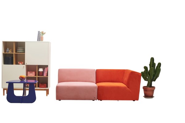 Velvet-Point - colours single + velours element-aussen-ecke--farbe-tsv113 armchairs - Tailor fabric, Tom \